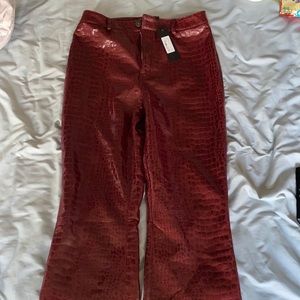 Motel Rocks Zoven Trouser Croc PU Burgundy